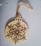 Pyrographed festive hanging bauble-shaped discs - Image 3