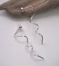 Unique Threader Earrings, Silver Studs, Silver Twist Threader Stud Earrings