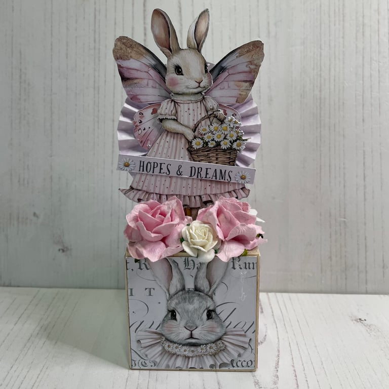 Holidays - Bunny Block Ornament -Hopes & Dreams by Carolee Crafts  PB6 - 0001
