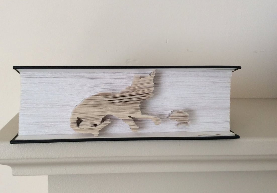 Cat and Mouse CUT & FOLD Book Folding Pattern - EMAILED PDF PATTERN