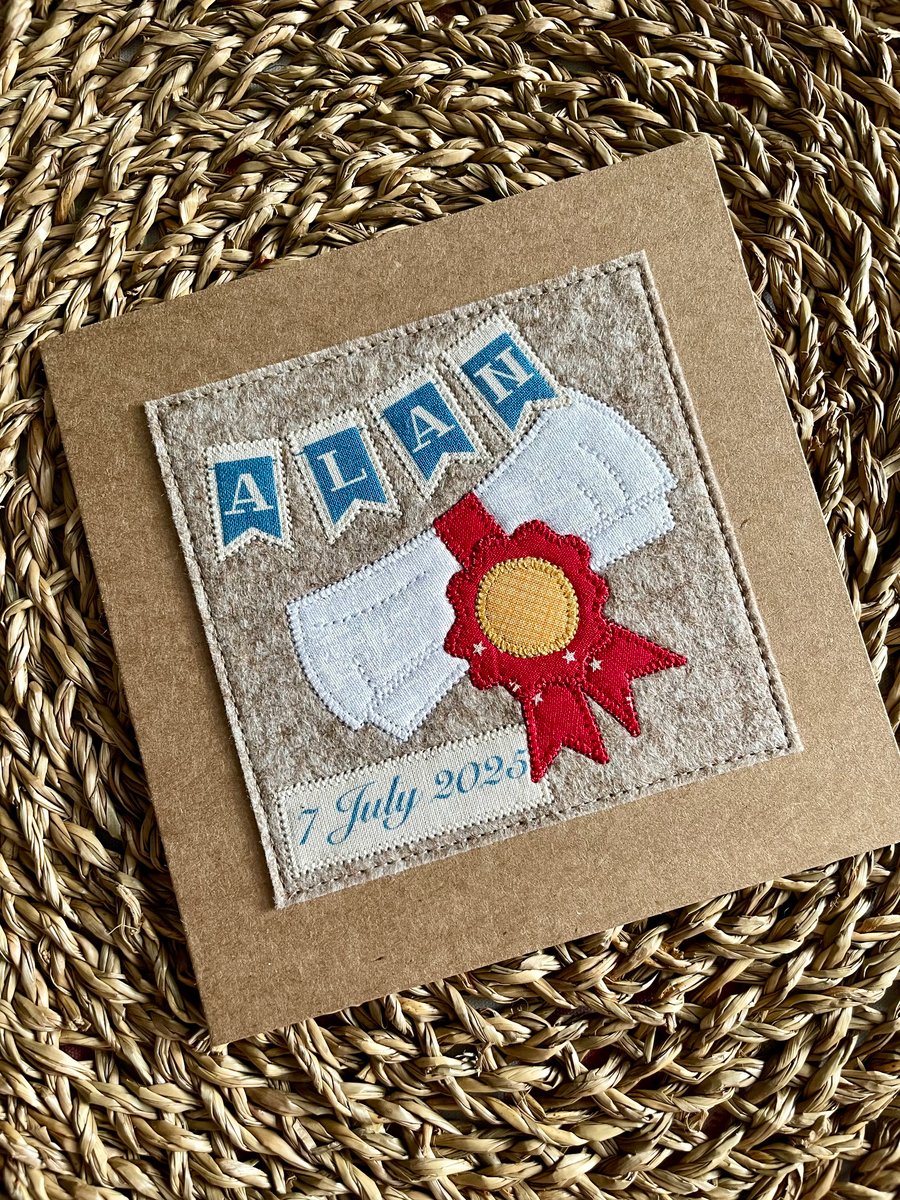 Custom order for Sharon - graduation appliqué card