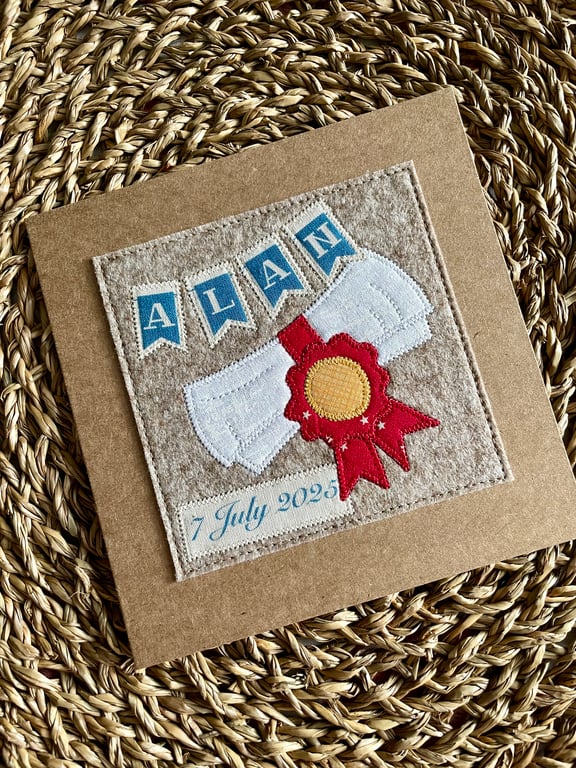 Custom order for Sharon - graduation appliqué card