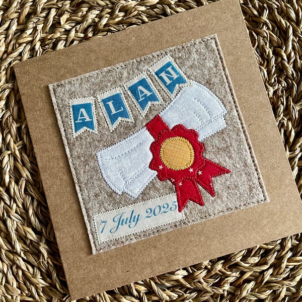 Custom order for Sharon - graduation appliqué card