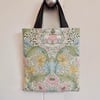Small size tote bag in reclaimed fabric William Morris print gift bag