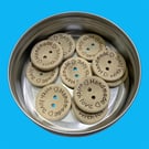 Wooden "Hand Made" Buttons x10