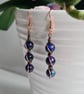Galaxy Tiger's Eye & Copper Dangle Drop Earrings Gift Boxed Crystal Jewellery 