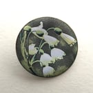 Circular Floral Enamelled Brooch - Snowdrop - 'Perfectly Imperfect'