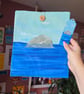 Hand Painted Bookbag and Bookmark - North Berwick Bass Rock - Image 2