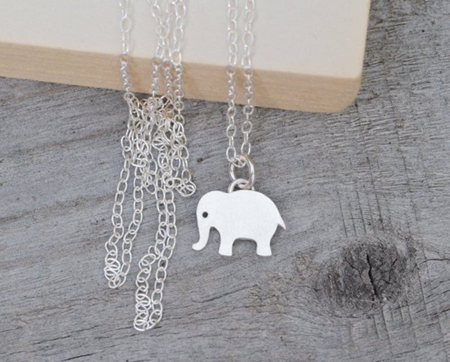 Elephant Necklace In Sterling Silver