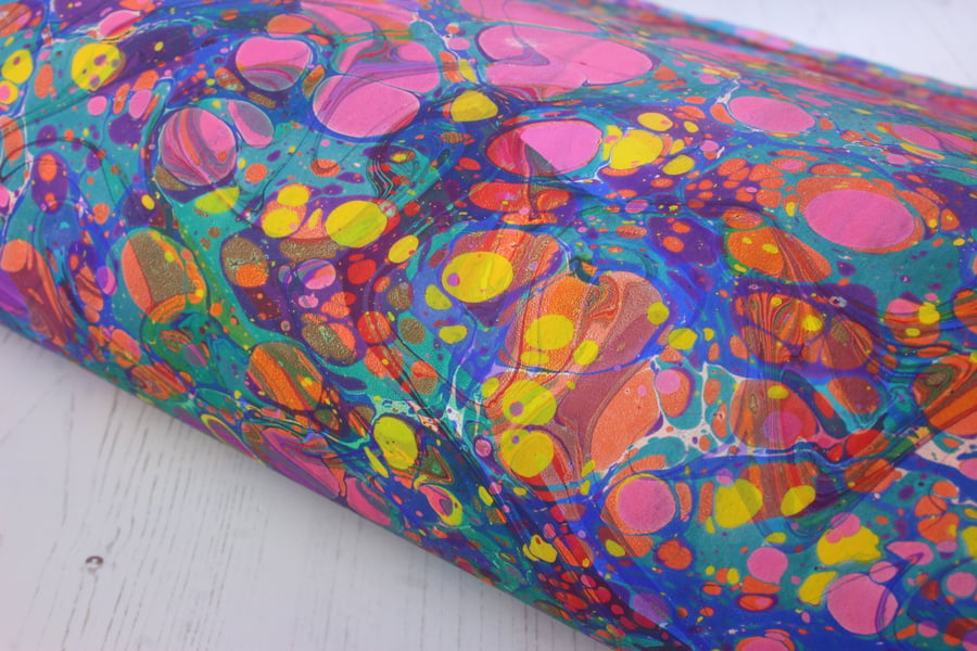 a2 rainbow double marbled stone marbled paper sheet 