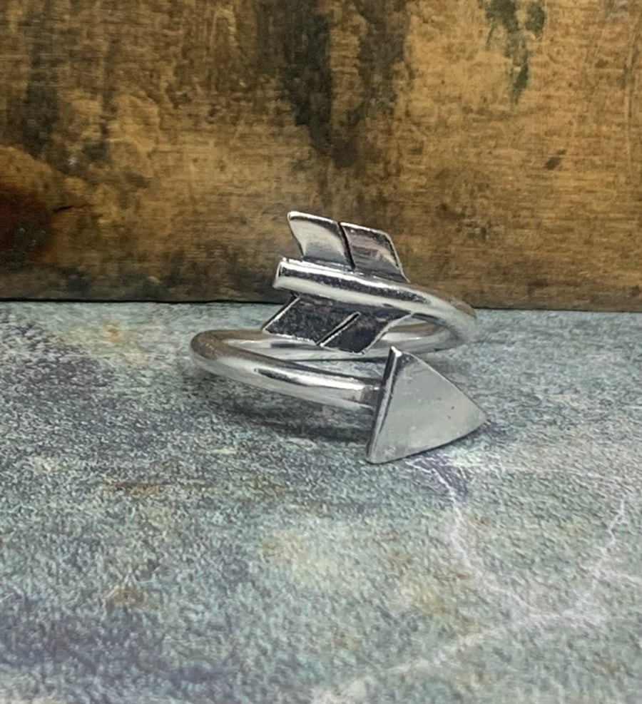 Sterling Silver Arrow Ring Adjustable