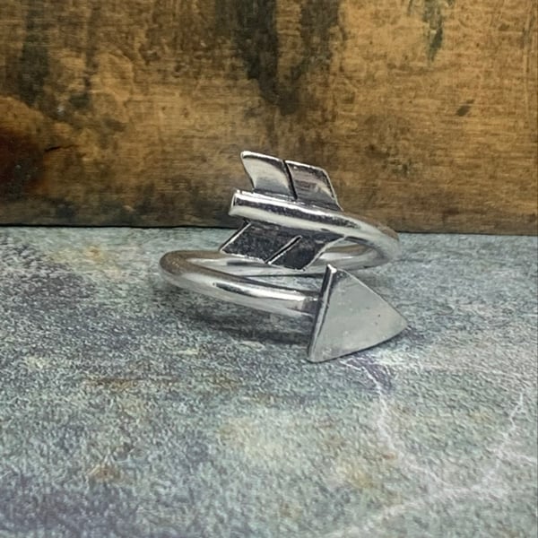 Sterling Silver Arrow Ring Adjustable