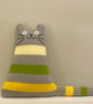 Grey, yellow and green acrylic yarn cat doll - folksy Christmas 2026 - Image 2