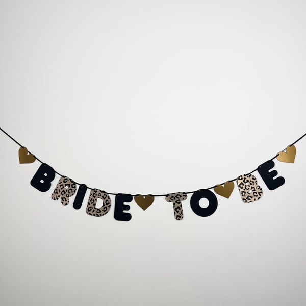 Bride To Be Hen Party Banner Leopard Print Bunting