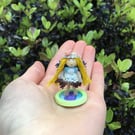 Very Tiny Button Fairy Decoration, Sea Shell Hat, Seaside Fairy