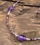 Amethyst Nugget Anklet. Sterling Silver. Extension Chain.  - Image 7