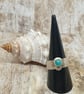 Sterling Silver 925 Floral Textured Larimar Ring Full Hallmark - Image 2