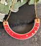 Ceramic semi circle pendant necklace - small - Image 1