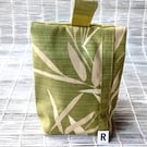 Doorstop in Green shades fabric with bamboo foliage pattern