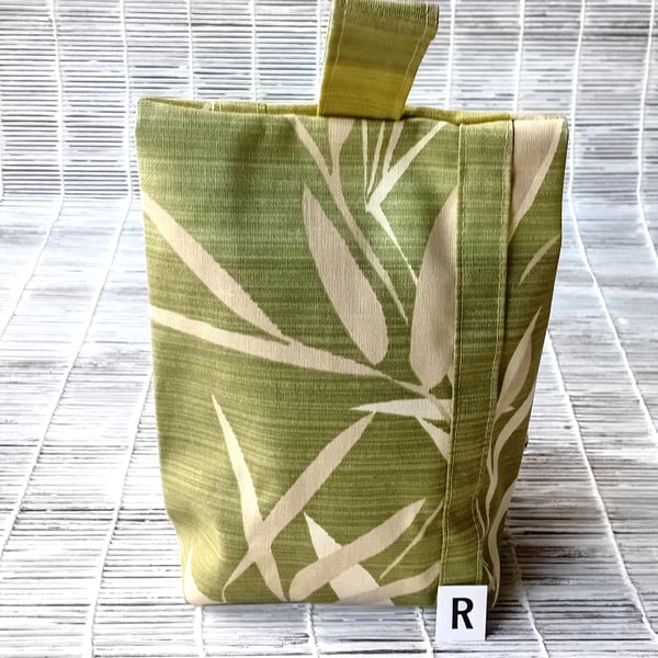 Doorstop in Green shades fabric with bamboo foliage pattern