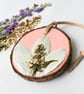 Real Pressed Flower, Rustic Wood Slice Hanging Decoration - Image 2