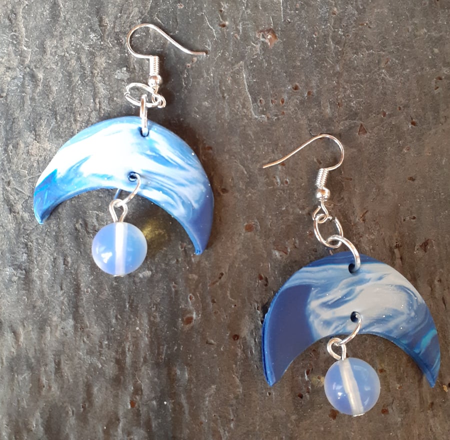Blue Moon Dangle Earrings 