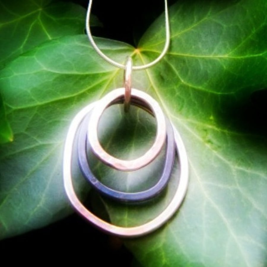 Three Wonky Hoops (Silver Necklace)