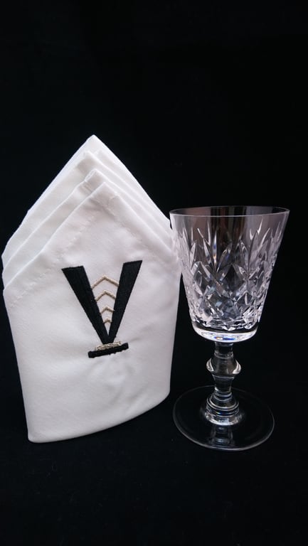  Napkins Art Deco Embroidered Design