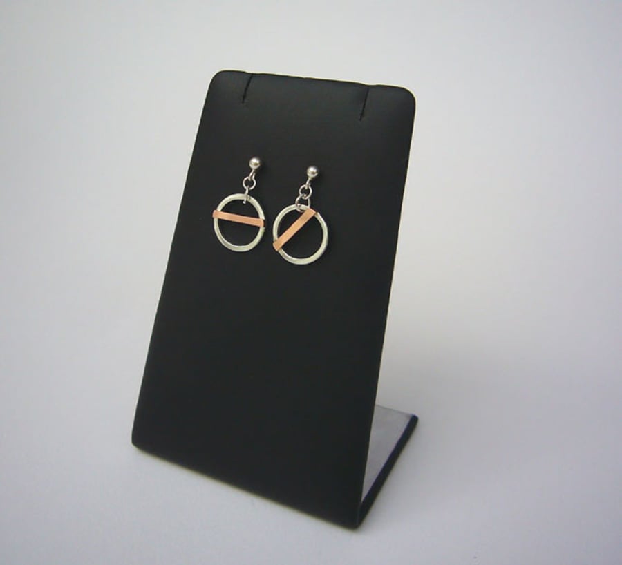 Silver & copper earrings