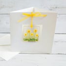 Fused Glass Daffodil Design Keepsake Card