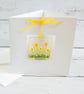 Fused Glass Daffodil Design Keepsake Card