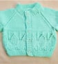 Baby's Leaf Pattern Raglan Cardigan, Baby Shower Gift, Gift Ideas for Babies