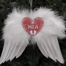 Baby Loss Hanging White Feather Angel Wings,Baby Loss Angel Wings Tree decor