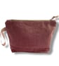 Dusty Pink Lotus Flowers Linen Makeup Bag - Image 2