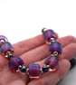 lampwork glass purple pink beaded necklace - Image 4