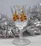 Beaded Christmas Present Earrings - Image 1