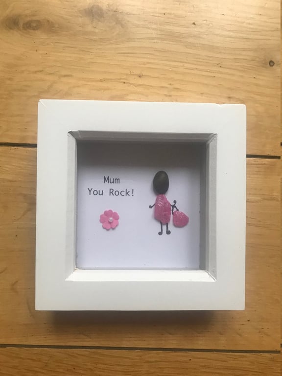 Pebble artwork frame, Mother's Day Pebble Frame, Mother's Day Gift, Christmas Gi