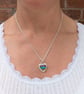 Sterling Silver Multicoloured Surfite Heart Necklace - JBJ2071 - Image 5