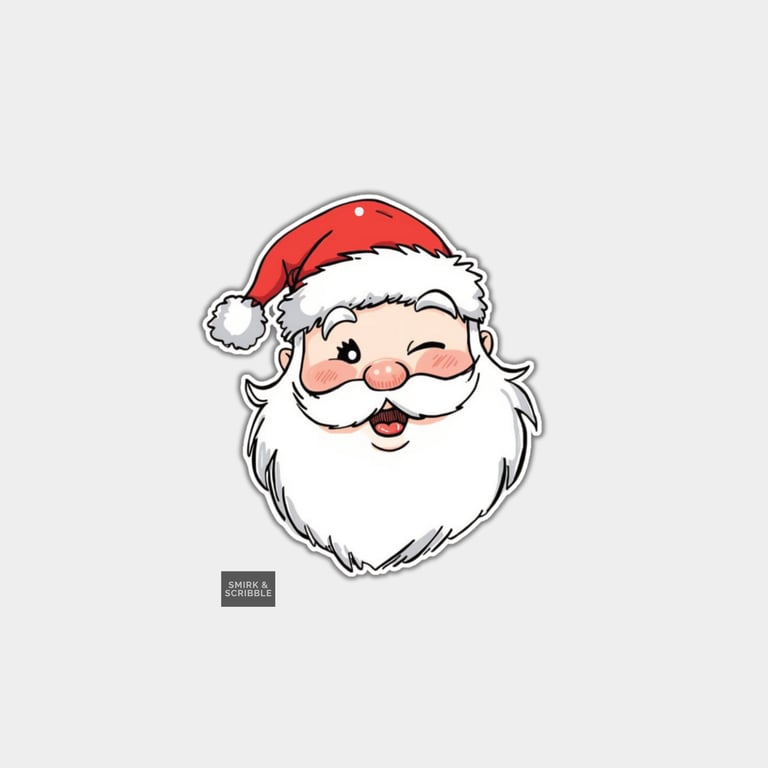 Funny Christmas Gift Tags For Adults, 6pk - Cute Santa Face