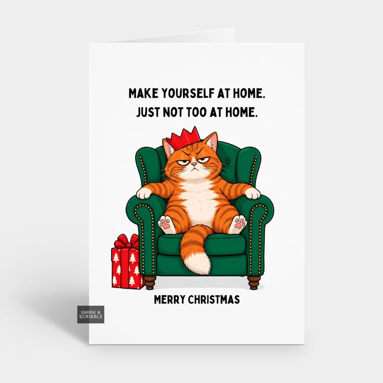 Funny Christmas Card For Him Or Her - Moody Cat