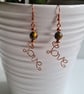 Natural Tigers Eye & Copper Dangle LOVE  Earrings Gift Crystal Jewellery Jewelry - Image 6