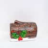Hand-Painted Christmas Yule Log Tea Light Holder - Christmas Candle Holder