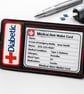 Diabetic Medical Alert Card Holder Wallet 15 x 8cm – Black & Red embroidered - Image 1