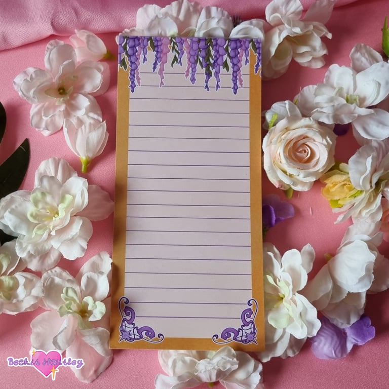 Wisteria Yellow List Pad - Lined Magnetic List Pad - Gifts, Stationery