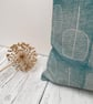 Hand Printed Organic Cotton Square Cushion  - FOLKI - Teal - Image 2