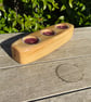 Handmade Pine Wood Candle Holder with Glass Liners - Image 3