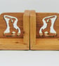Wooden Cricketer Bookends - Oak - Image 2