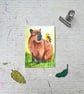 Cabybara Miniature Original ACEO painting - One of a kind