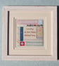 Heirloom Sampler with personalised hand-stitched text, vintage fabrics - Image 1