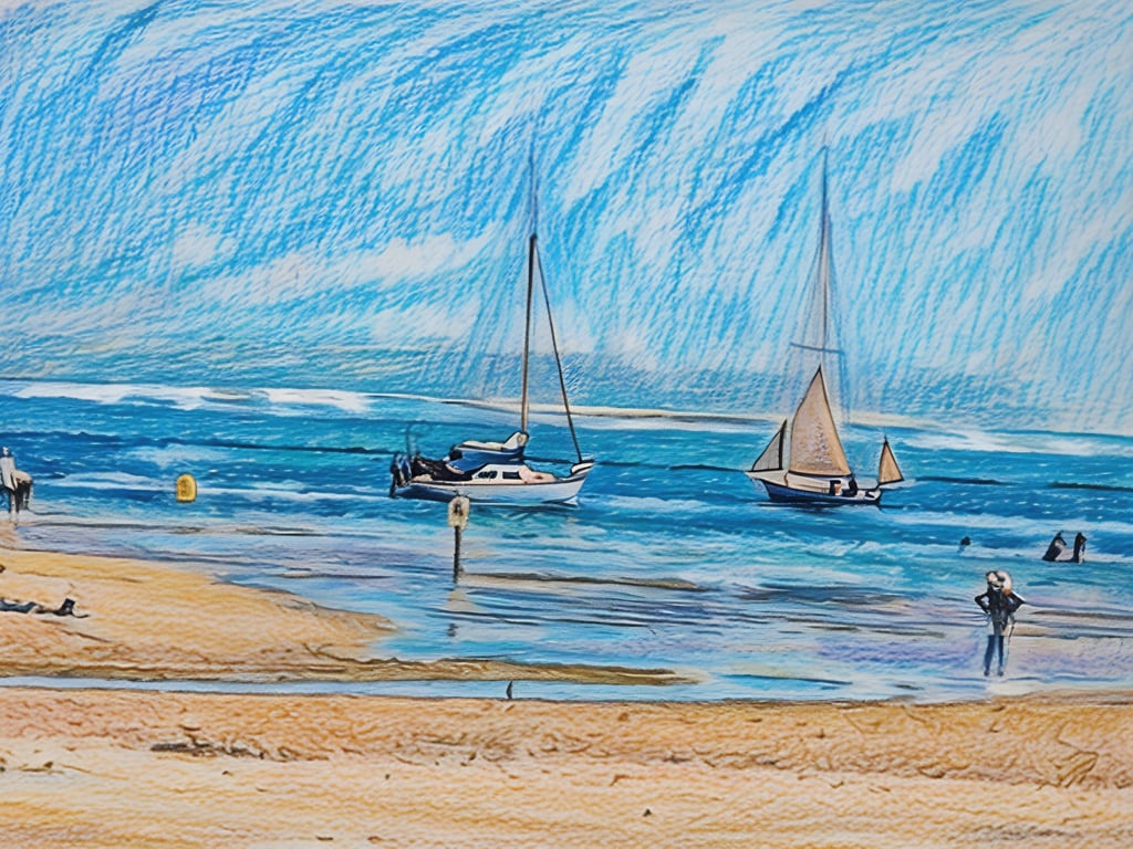 Beach & Boats Wells-Next-Sea Norfolk Greeting Card A5 